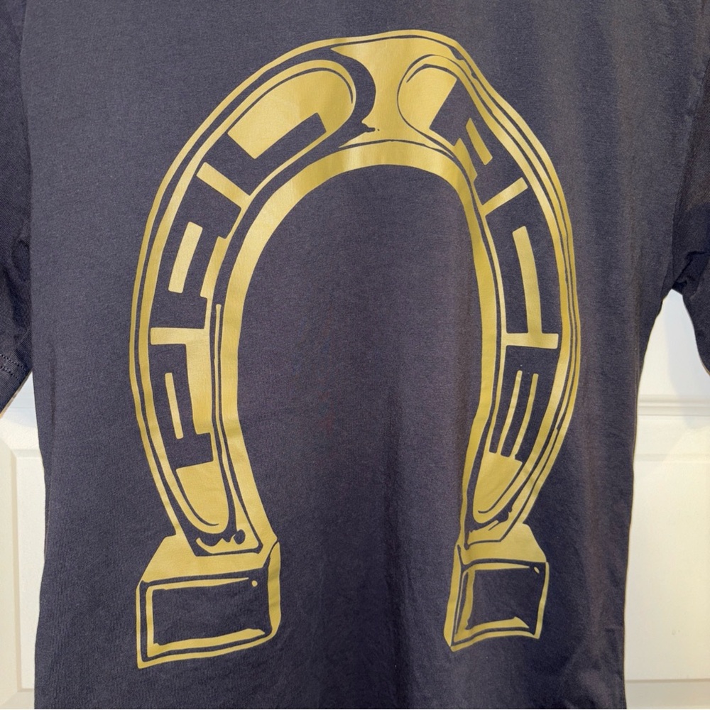 PALACE Medium Luck T-SHIRT Size Small Dark Gray With Gold Horse Shoe - Picture 2 of 10